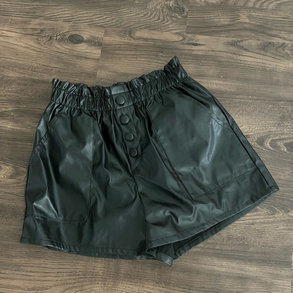 SHEIN Pants - Shein paperbag faux leather shorts